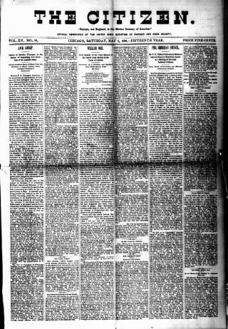 cover page of Chicago Citizen published on May 2, 1896