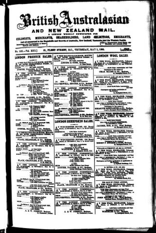 cover page of British Australasian published on May 2, 1895