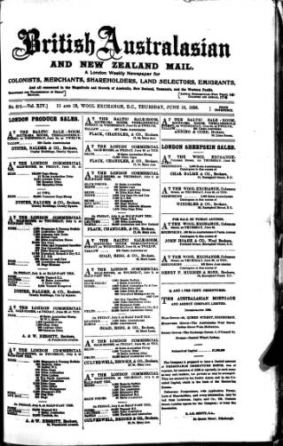 cover page of British Australasian published on June 18, 1896