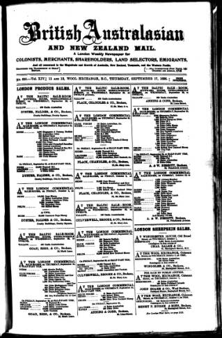 cover page of British Australasian published on September 17, 1896