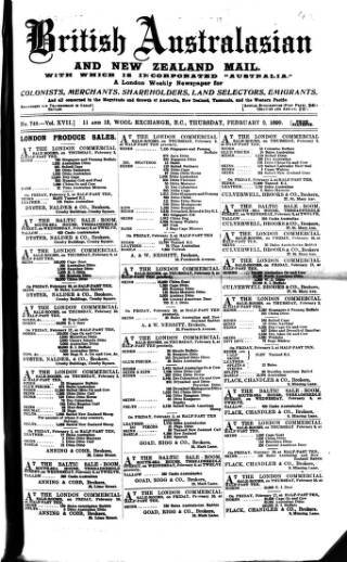 cover page of British Australasian published on February 2, 1899