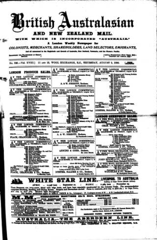cover page of British Australasian published on August 2, 1900