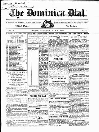 cover page of Dominica Dial published on May 4, 1889