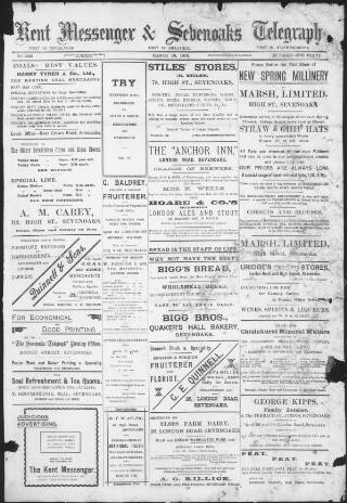 cover page of Kent Messenger published on March 19, 1910
