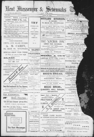 cover page of Kent Messenger published on June 18, 1910
