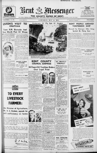cover page of Kent Messenger published on May 24, 1941