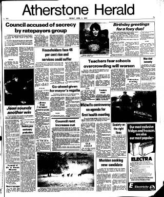 cover page of Atherstone News and Herald published on April 4, 1975