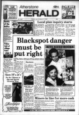 cover page of Atherstone News and Herald published on September 17, 1993