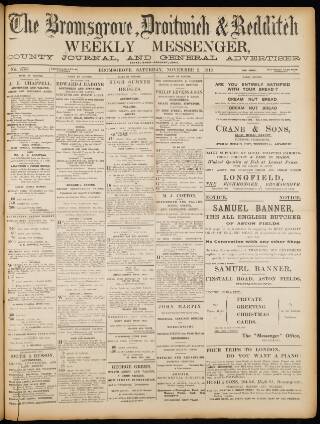 cover page of Bromsgrove & Droitwich Messenger published on November 2, 1912