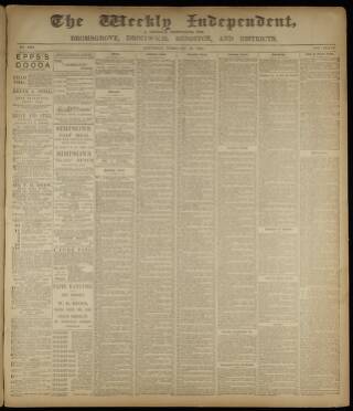 cover page of Weekly Independent (Bromsgrove) published on February 28, 1891