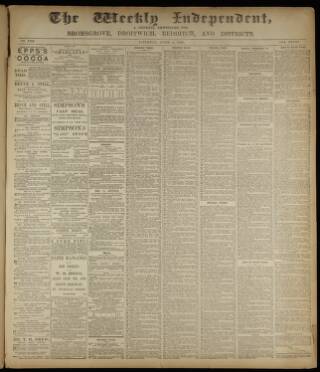 cover page of Weekly Independent (Bromsgrove) published on April 4, 1891
