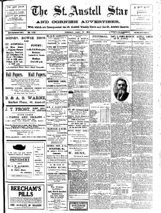 cover page of St. Austell Star published on March 19, 1914