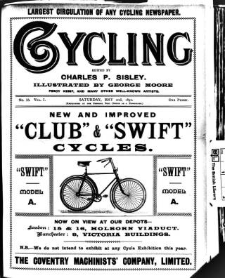 cover page of Cycling published on May 2, 1891