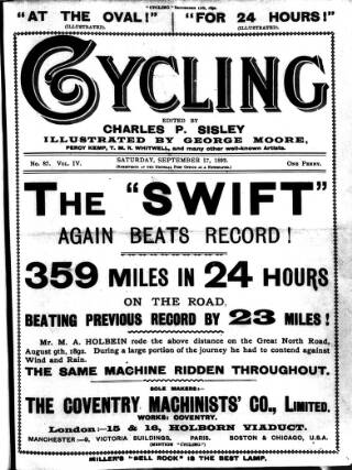 cover page of Cycling published on September 17, 1892