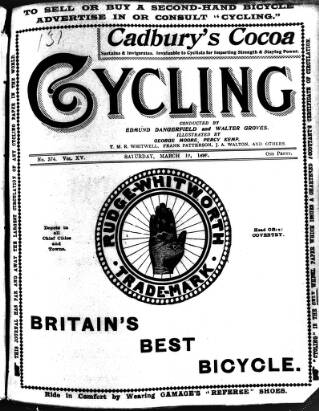 cover page of Cycling published on March 19, 1898