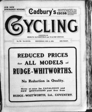 cover page of Cycling published on November 2, 1904