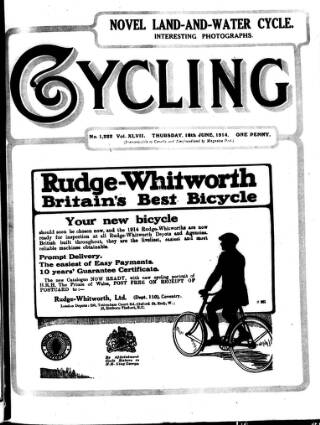 cover page of Cycling published on June 18, 1914