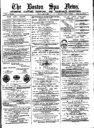 cover page of Boston Spa News published on June 18, 1886