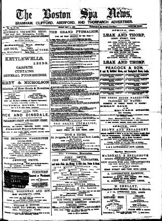 cover page of Boston Spa News published on May 2, 1890