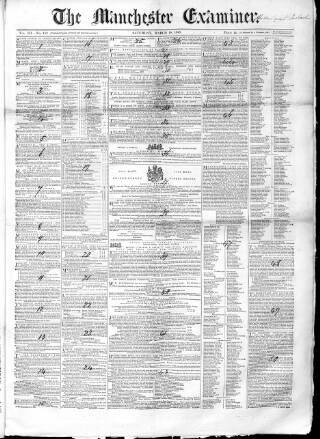 cover page of Manchester Examiner published on March 18, 1848