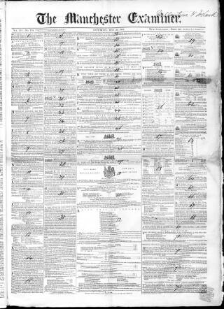 cover page of Manchester Examiner published on May 20, 1848