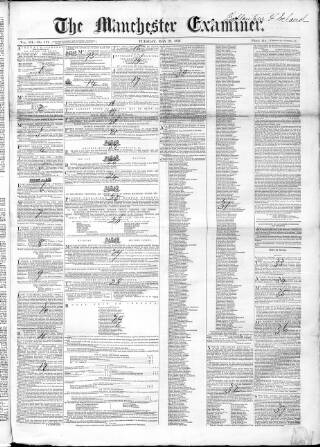 cover page of Manchester Examiner published on May 23, 1848