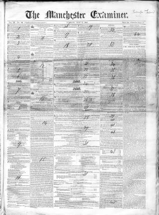 cover page of Manchester Examiner published on June 27, 1848