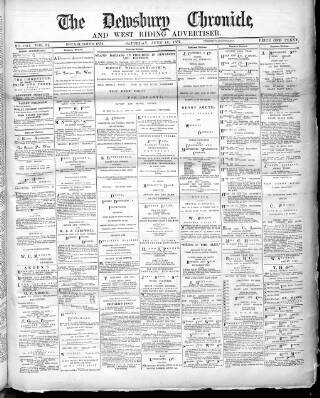 cover page of Dewsbury Chronicle and West Riding Advertiser published on June 18, 1887