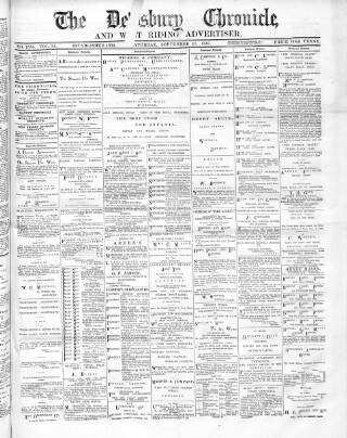 cover page of Dewsbury Chronicle and West Riding Advertiser published on September 17, 1887
