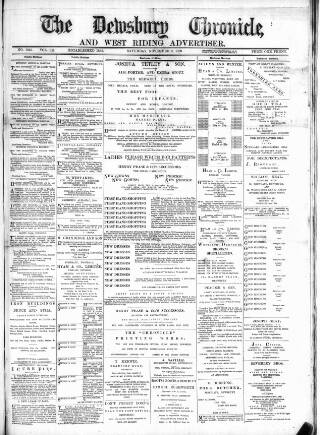 cover page of Dewsbury Chronicle and West Riding Advertiser published on November 2, 1889