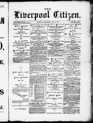 cover page of Liverpool Citizen published on May 20, 1891
