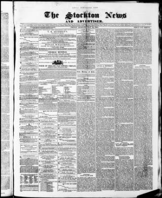 cover page of Stockton News and Advertiser published on May 19, 1865