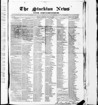 cover page of Stockton News and Advertiser published on June 30, 1865