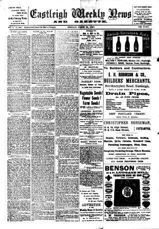 cover page of Eastleigh Weekly News published on June 18, 1897