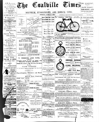 cover page of Coalville Times published on June 18, 1897