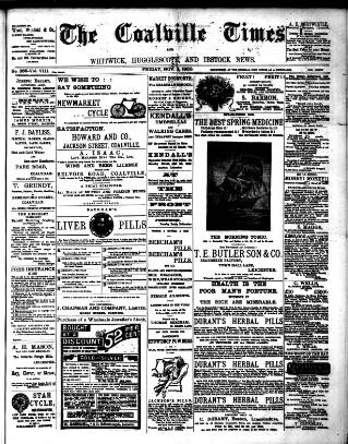 cover page of Coalville Times published on November 2, 1900