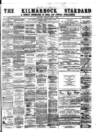 cover page of Kilmarnock Standard published on April 1, 1876