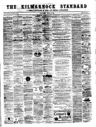 cover page of Kilmarnock Standard published on June 18, 1881