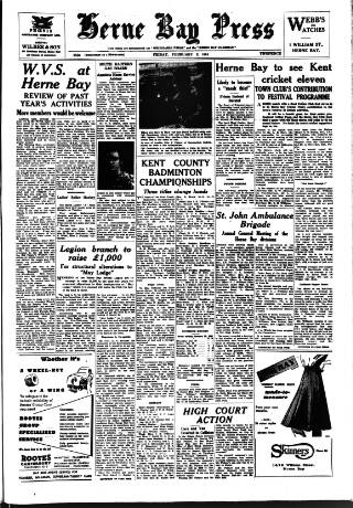 cover page of Herne Bay Press published on February 2, 1951