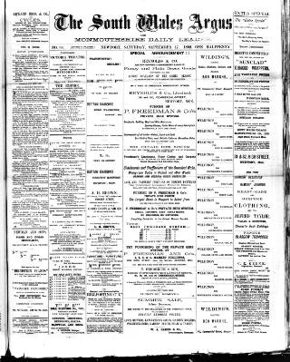 cover page of South Wales Argus published on September 17, 1892