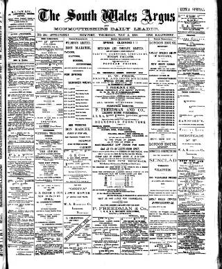 cover page of South Wales Argus published on May 4, 1893