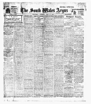 cover page of South Wales Argus published on May 2, 1911