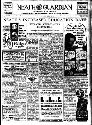 cover page of Neath Guardian published on March 19, 1937