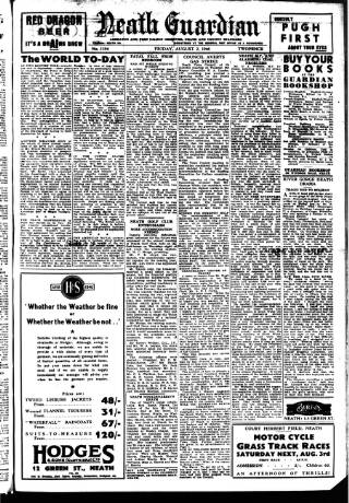 cover page of Neath Guardian published on August 2, 1946