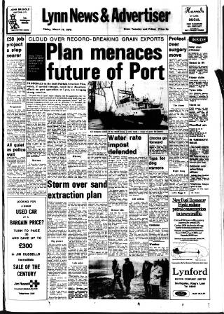 cover page of Lynn Advertiser published on March 19, 1976