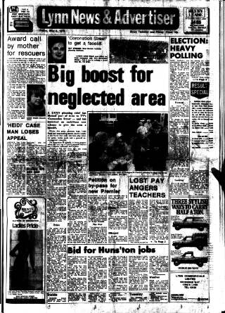 cover page of Lynn Advertiser published on May 4, 1979
