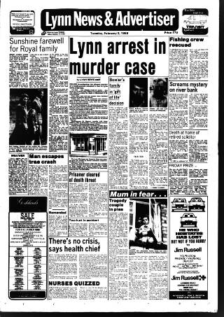 cover page of Lynn Advertiser published on February 2, 1988