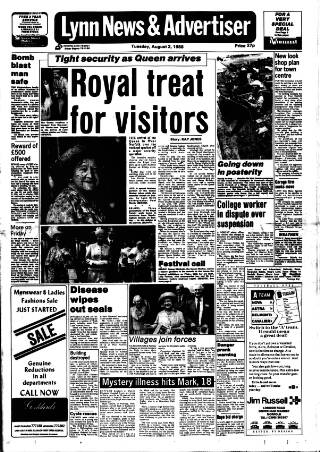 cover page of Lynn Advertiser published on August 2, 1988