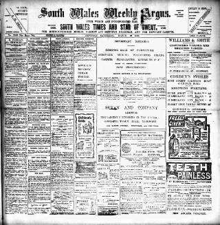 cover page of South Wales Weekly Argus and Monmouthshire Advertiser published on March 19, 1904