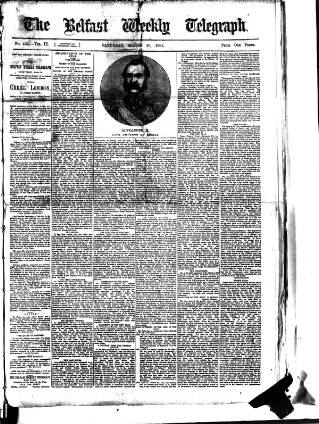 cover page of Belfast Weekly Telegraph published on March 19, 1881